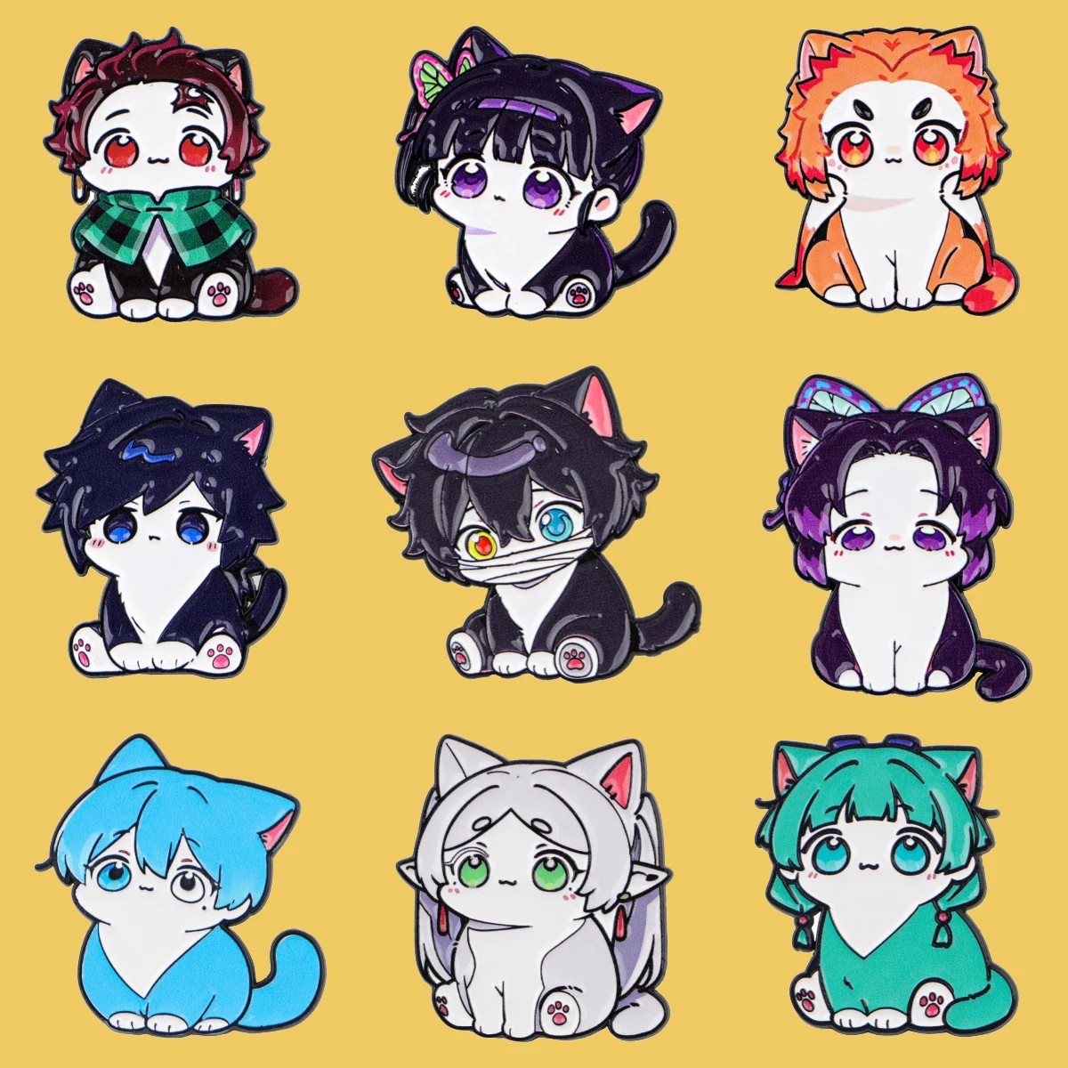 Niedliche Katzen-Emaille-Anstecknadeln, Cartoon-Anime-Broschen für Damen, Kragen- und Reversnadeln, Rucksack- und Taschenabzeichen, Partygeschenke, Kleidungszubehör