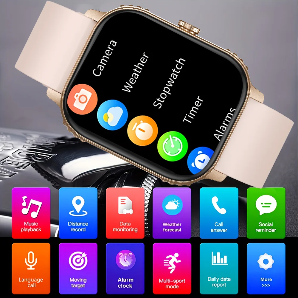 2025 1000mAh Super Capacidade Bateria Homens Adultos Relógio Inteligente Tela Grande de 2.1 polegadas Bluetooth Chamada IP68 À Prova D 'Água SmartWatch Esportes