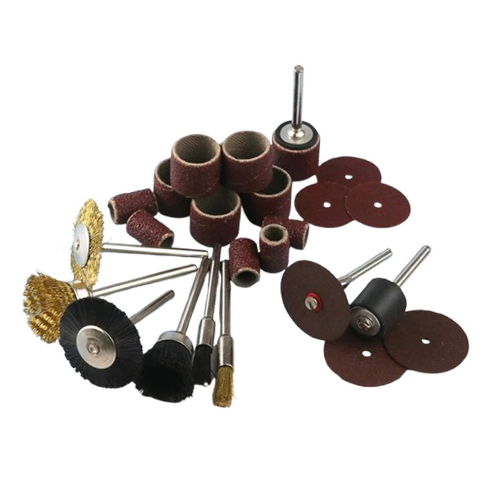 

150 шт., набор аксессуаров для электрической шлифовальной машины, промышленная шлифовальная бумага, кольцо, стальная проволока, медная щетка, канцелярские детали для инструментов