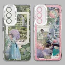 클로드 모네 아트 전화 케이스 삼성 갤럭시 S21 S22 플러스 S10 노트 20 울트라 10 S23 FE S24 울트라 커버