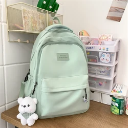 Fashion Waterproof Backpack New Women Bagpack Nylon Solid Color Bagpacks for Teenage Girl School Bags Mochilas Rucksacks Bookbag
