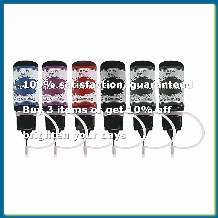 Temporary Tattoos Kit 6 PCS Semi Permanent Gel Organic Jagua Fruit Based DIY Tattoo