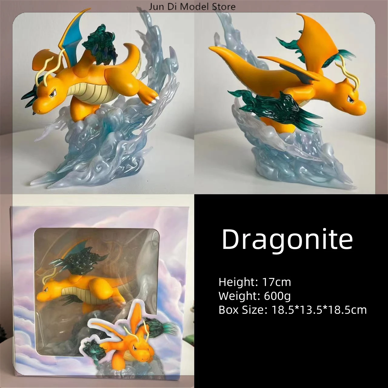 17cm Pokemon Dragonite Dragon Claw Anime Figurka Model Gk Statua Dzieci Kolekcja Dekoracja Pulpitu Ozdoba Zabawki Prezenty