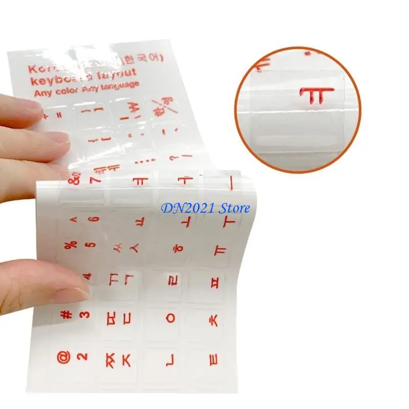 F3KE Clear Stickers 6 Colors Only Korean Language Transparent Keyboard Letter