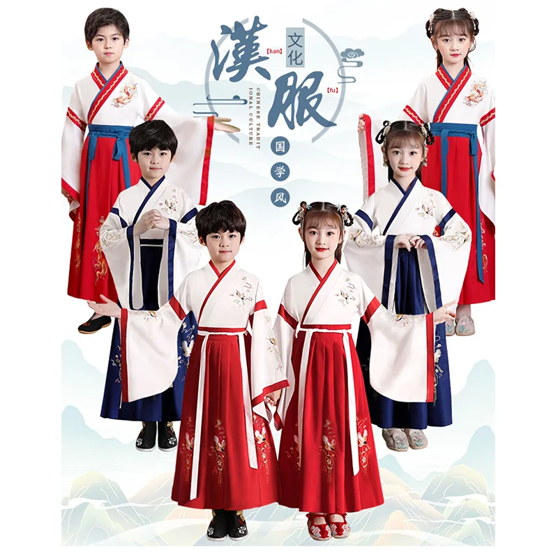 

Hanfu Dress Ancient Chinese Costume Kids Children Clothing Folk Dance Performance Christmas Traditional Dresses For Boy Grils