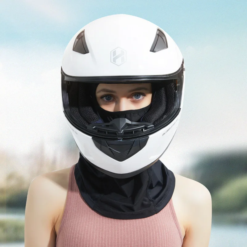 Ice Silk Cooling Riding Head Cover Sweat Absorbent UV Protection Quick Dry Helmet Face Mask for Men and Women