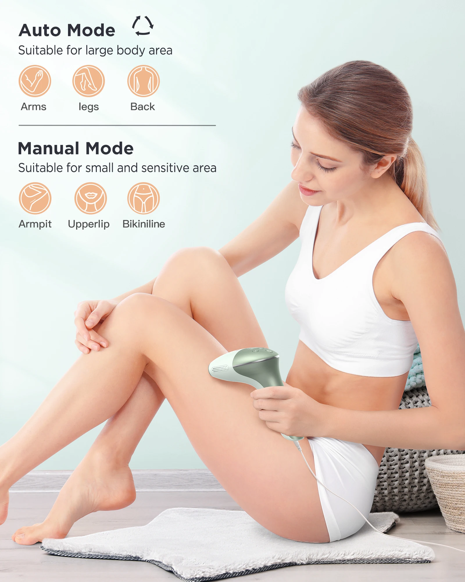 INNZA IPL Hair Removal Device for Women&Men Home Permanent Hair Remover Machine 1-10 High Energy Levels Face Bikini Line Armpit