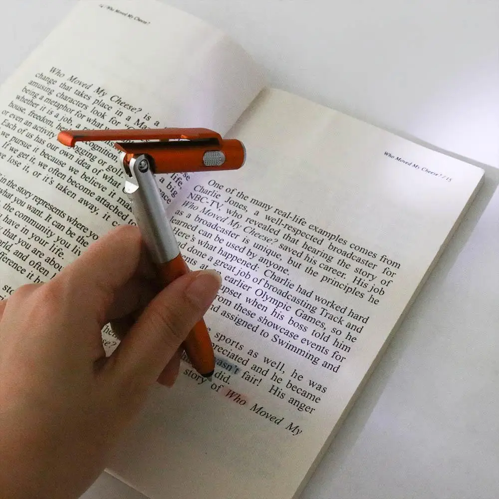 4 in 1 Multifunctional Night Reading Stationery Students Cellphone Holder Ballpoint Pen with LED Light Stylus Pen Writing Pen