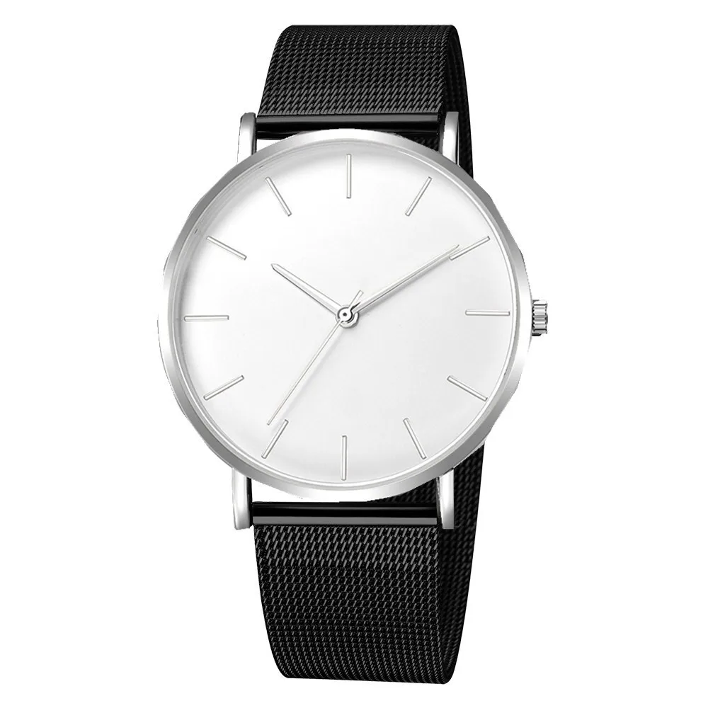 UTHAI CE63 Reloj sencillo europeo y americano para hombre, reloj fino de moda con correa de malla, reloj de cuarzo para pareja de hombres