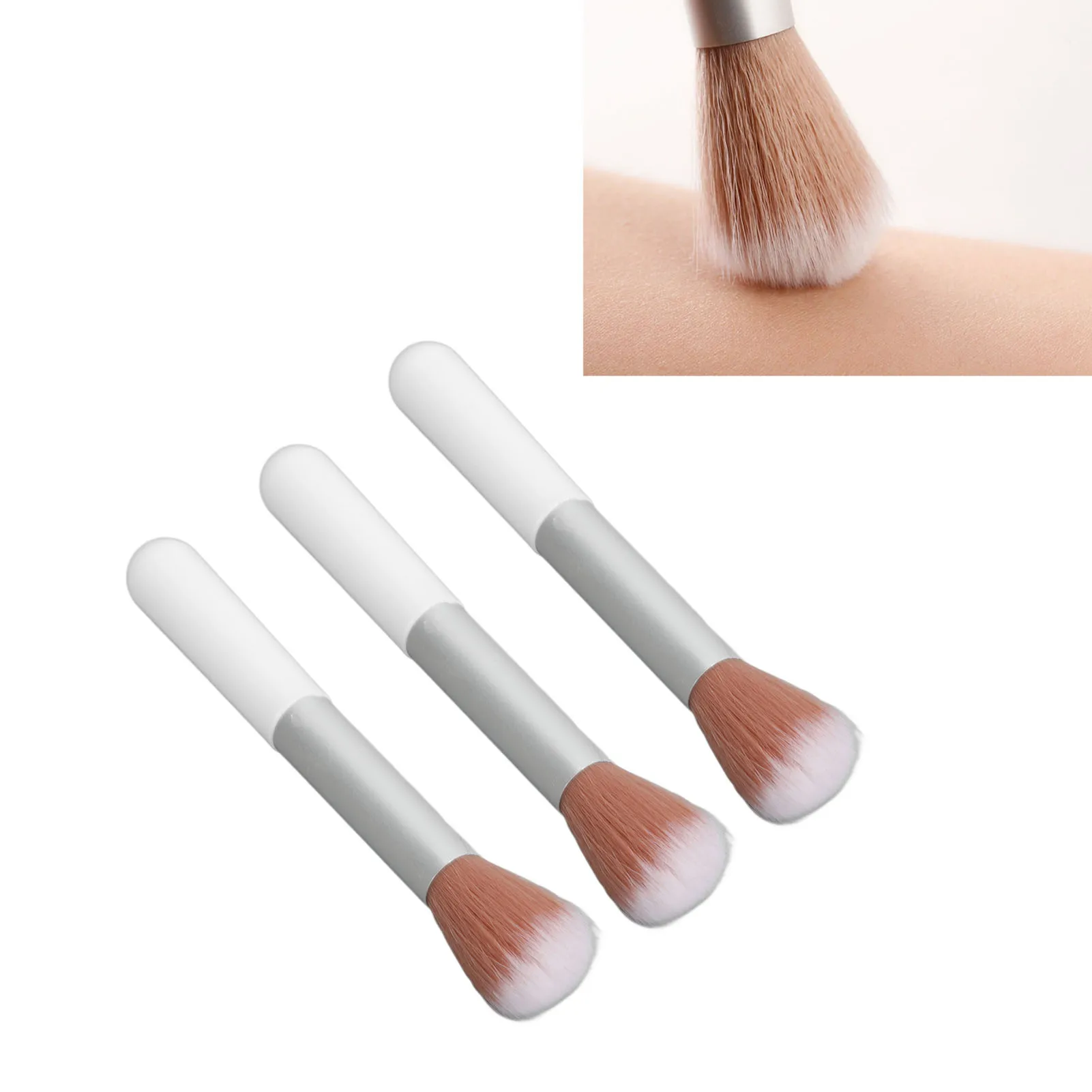 15pcs Tapered Blush Brush Ergonomic Rounded Handle High Density Cheek Makeup Brush Powder Brush For Bronzing Powder