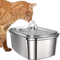 Cat Water Fountain 2L Stainless Steel Pet Dispenser Automatic Pet Fountain With Quiet Pump Adjustable Water Flow For Cats Dogs