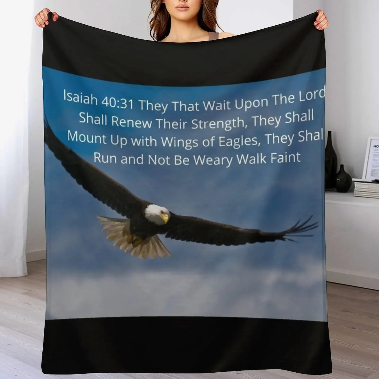 

Isaiah 40 vs 31 On Eagles Wings Throw Blanket Cozy Napping Blanket Gift for Mom Dad
