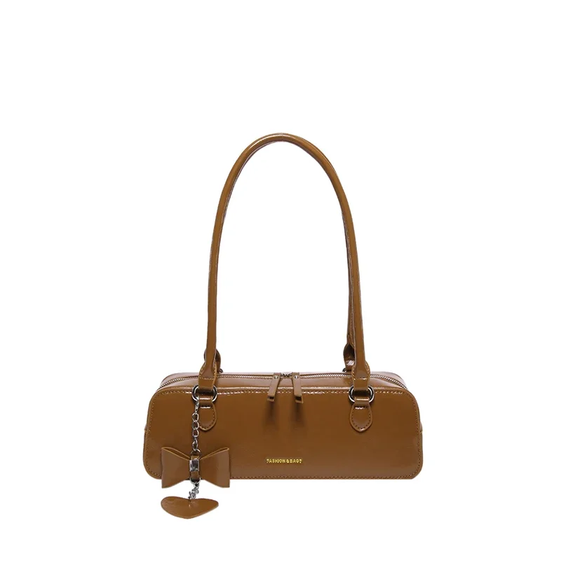Retro Fashion Rectangle Glossy PU Shoulder Bags Hot Trendy Classic Style High Quality Large Capacity Handbags for Women 2024 New
