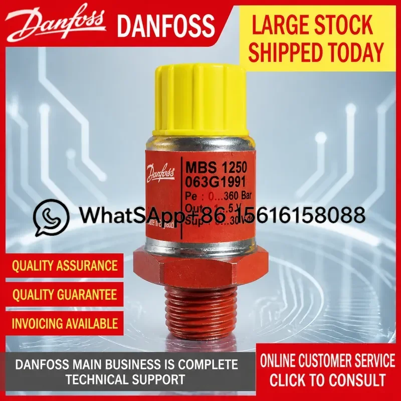 Danfoss MBS1250 Pressure Transmitter 063G1304 1308 1542 1702 1703 1875 1972 Industrial Sensor High Accuracy Reliable