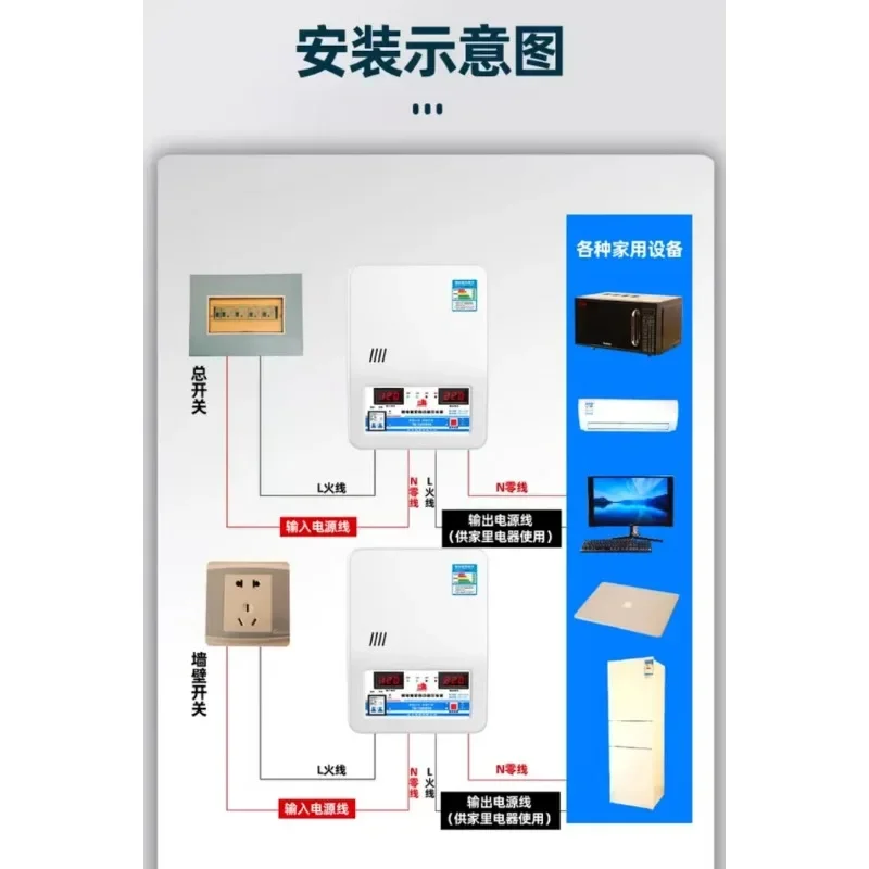 15KVa Voltage Stabilizer With Input Voltage 130V-260V & Output 220V Household Automatic Stabilized Power Supply Tool TM-15000VA