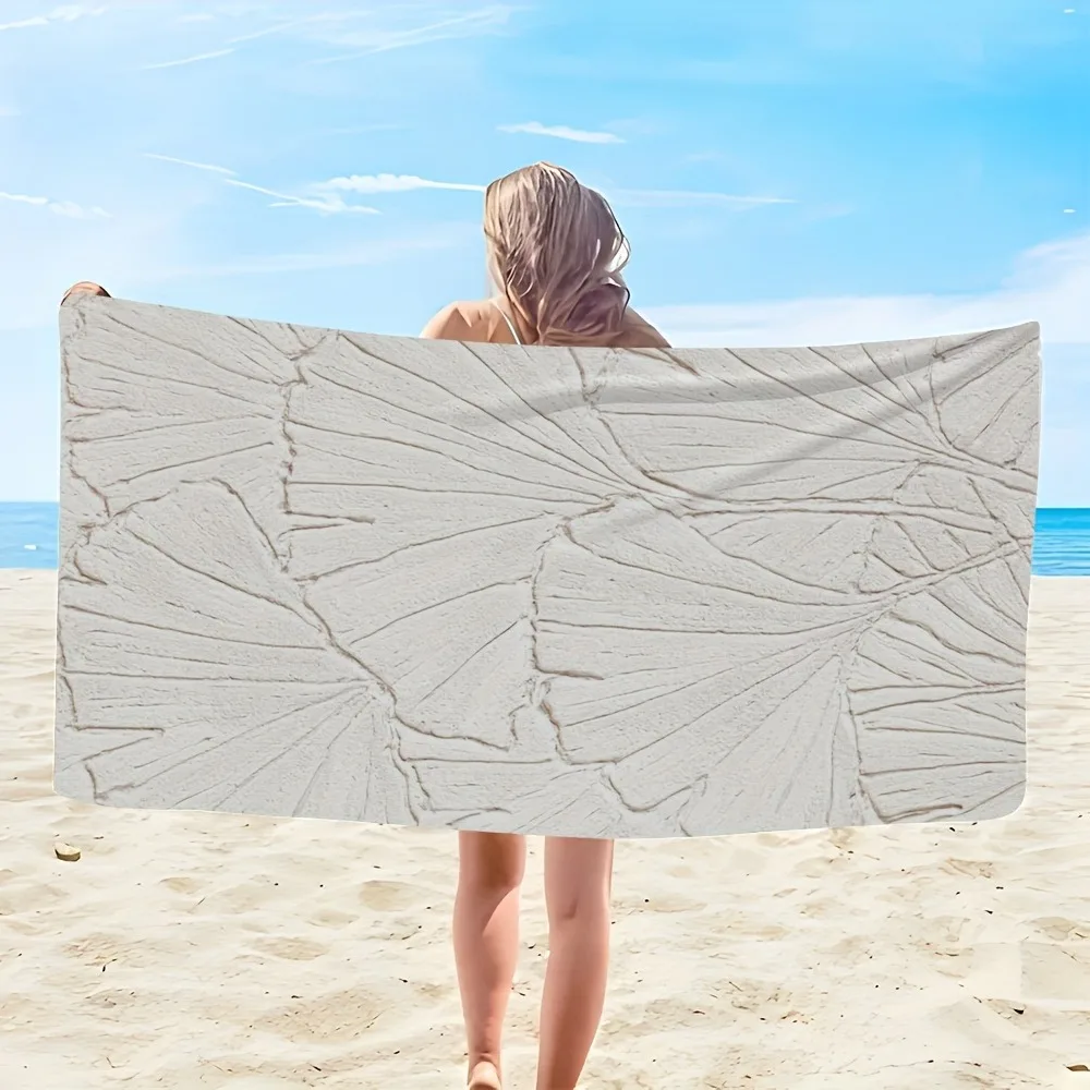 1PC Embossed Ginkgo Beach Towel Suitable for yoga, swimming, camping, big bath towels, essential travel accessories