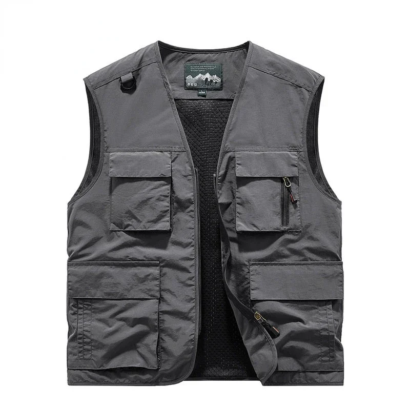 Tactics Vest Men Multi-Pocket Quick Dry Tank Top leggero traspirante pesca all'aperto campeggio arrampicata caccia estate