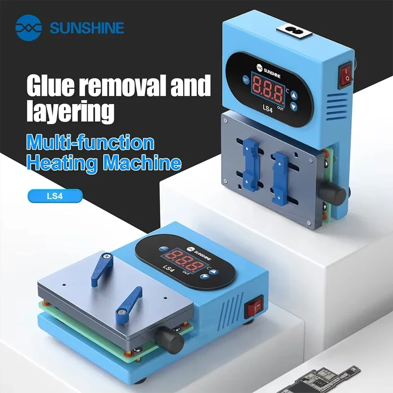 SUNSHINE LS4 Motherboard Glue Removal And Middle Frame Layering Heating Machine For iPhone Samsung Phone Rework Pre-Heating Tool