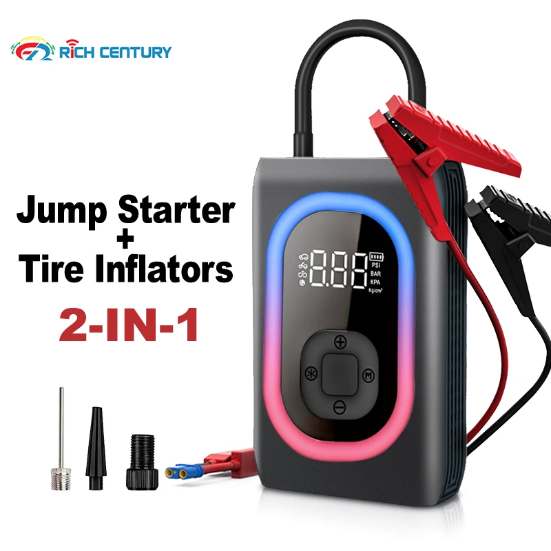 

Portable Car Jump Starter Power Bank Car Booster 12V Starting Device Car Emergency Rescue Installation Of Gasoline Diesel Engin