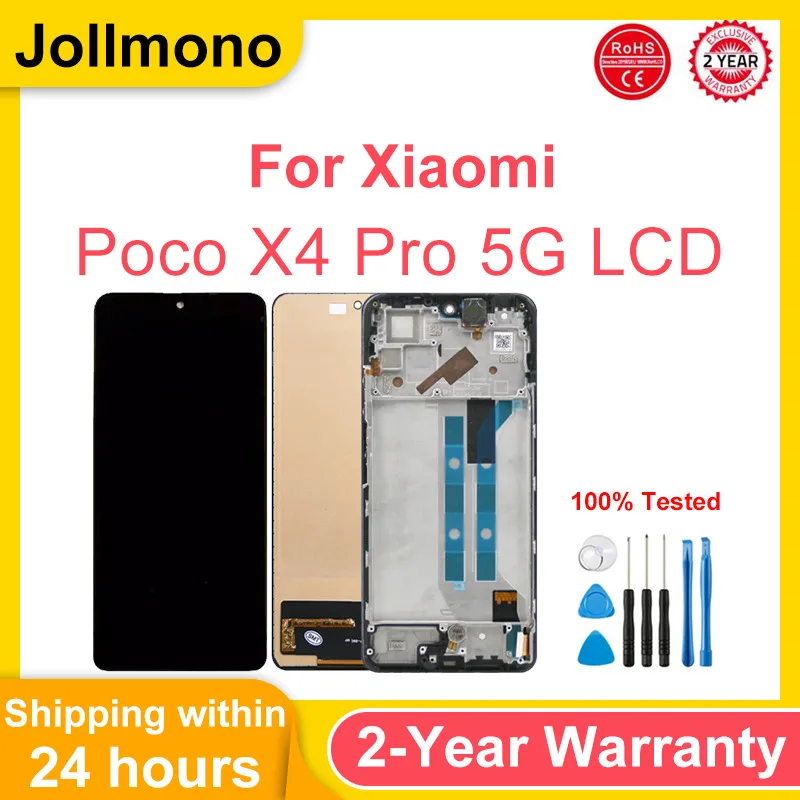 

100% протестировано для Xiaomi Poco X4 Pro 5G ЖК-дисплей с дигитайзером сенсорного экрана в сборе для Poco X4Pro 5G 201116PG ЖК-дисплей с рамкой
