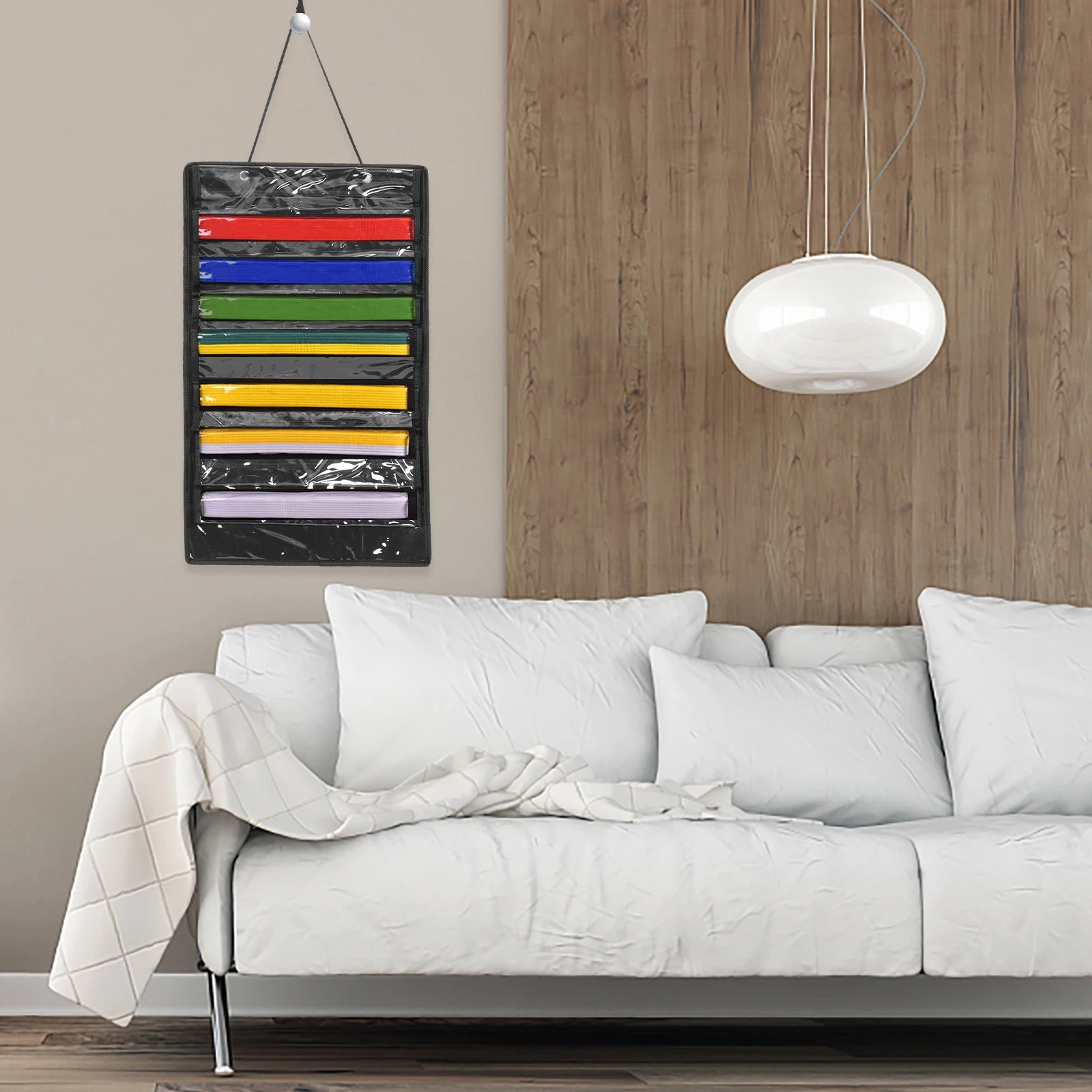 

Karate Belt Storage Bag Martial Arts Wall Holder Felt Material Medal Display Rack Taekwondo Belt ganizer Hanging Pouch
