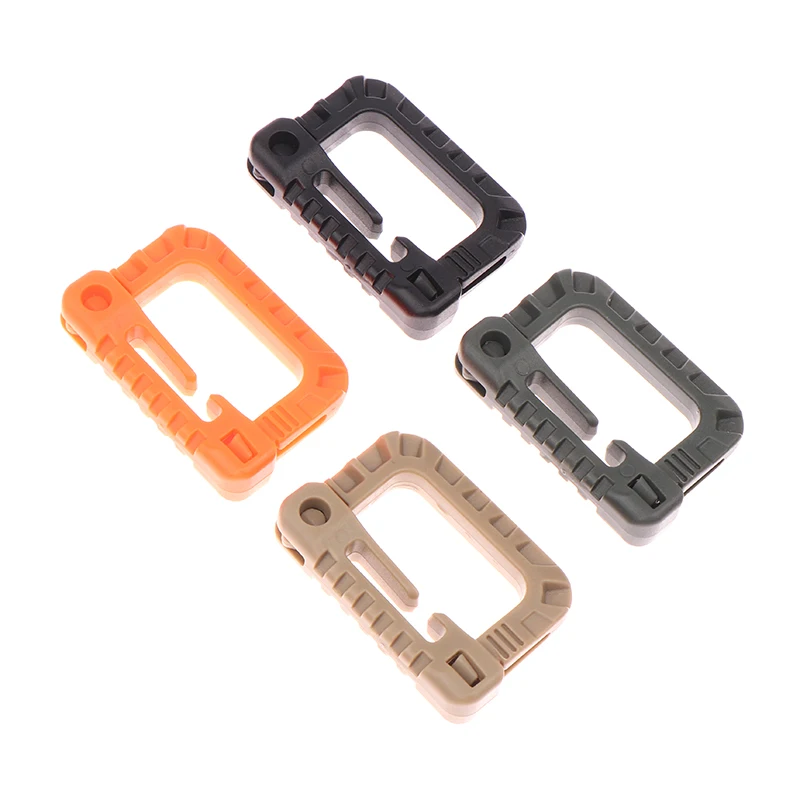 1Pc Plastic D-Ring Grimlock Multipurpose Locking Carabiner Clips Hanging Hook Backpack Buckle Attach Snap Lock Camp Keychain