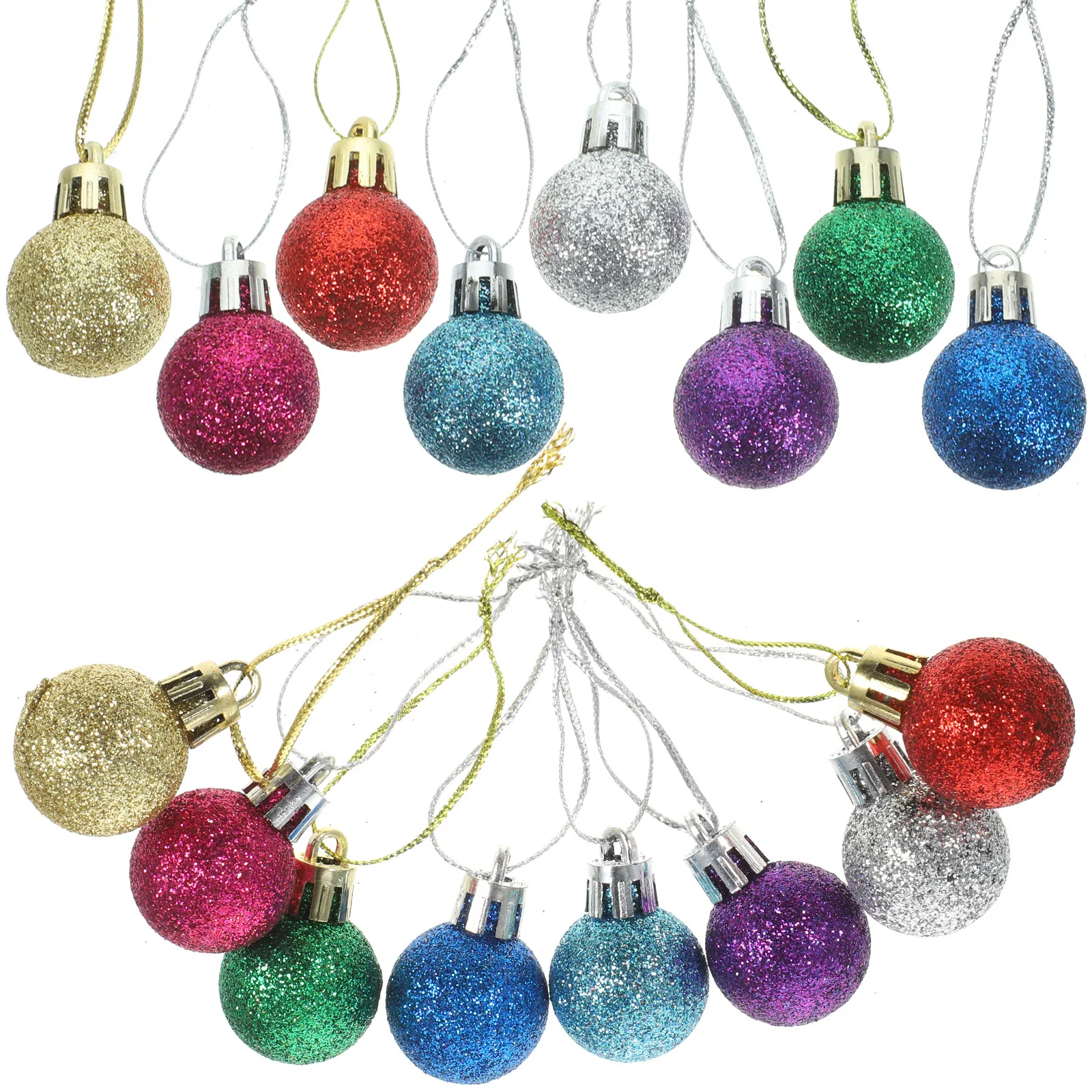 

80pcs Glitter Powder Christmas Balls Shatterproof Holiday Decorations Hanging Ball Ornaments For Xmas Tree Party Supplies