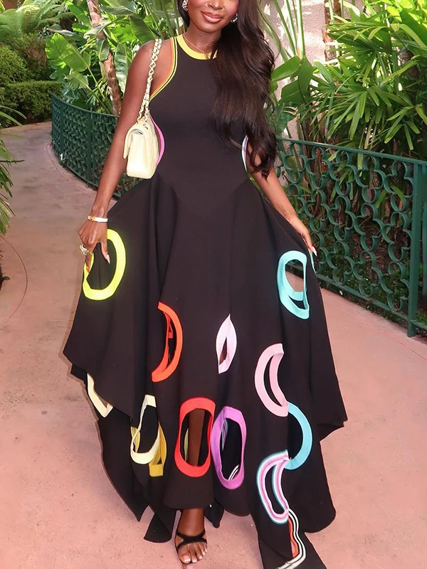 Modigirl Summer Evening Dresses Luxury Party for Woman 2025 Autumn Sleeveless Women Colorful Hollow Prom Birthday Maxi Dresses