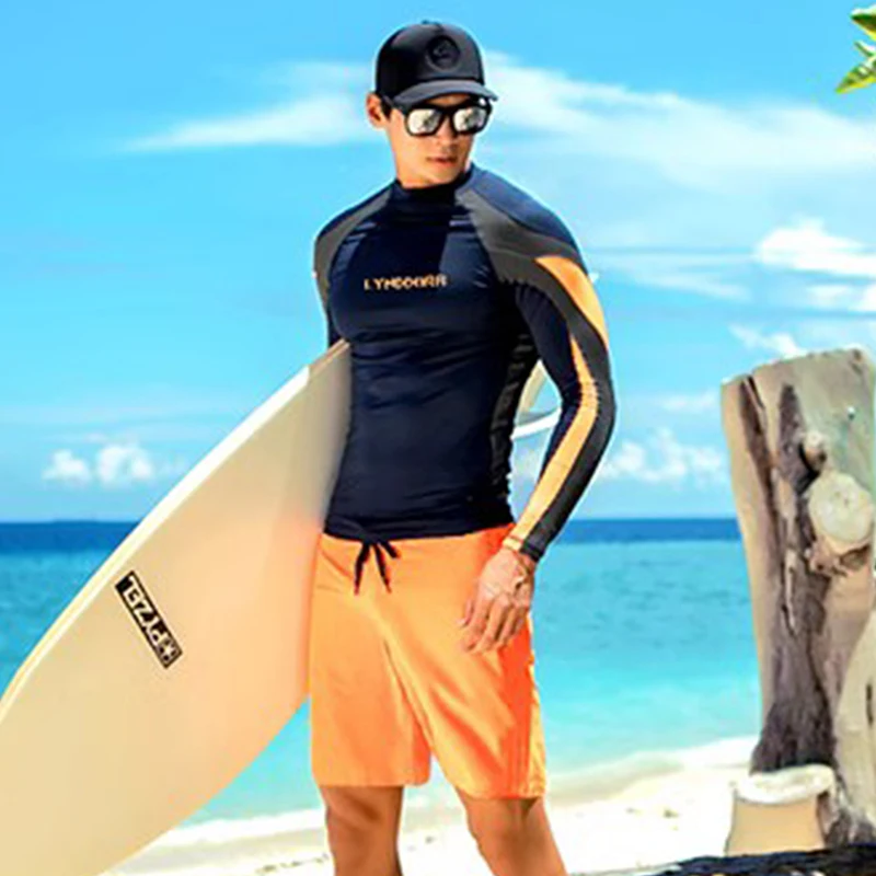 SAILBEE Men's UV Sun Protection Long Sleeve Rash Guard Wetsuit Swimsuit Top Diving Suit Men Split Long-Sleeved Trousers Sunscree image 4