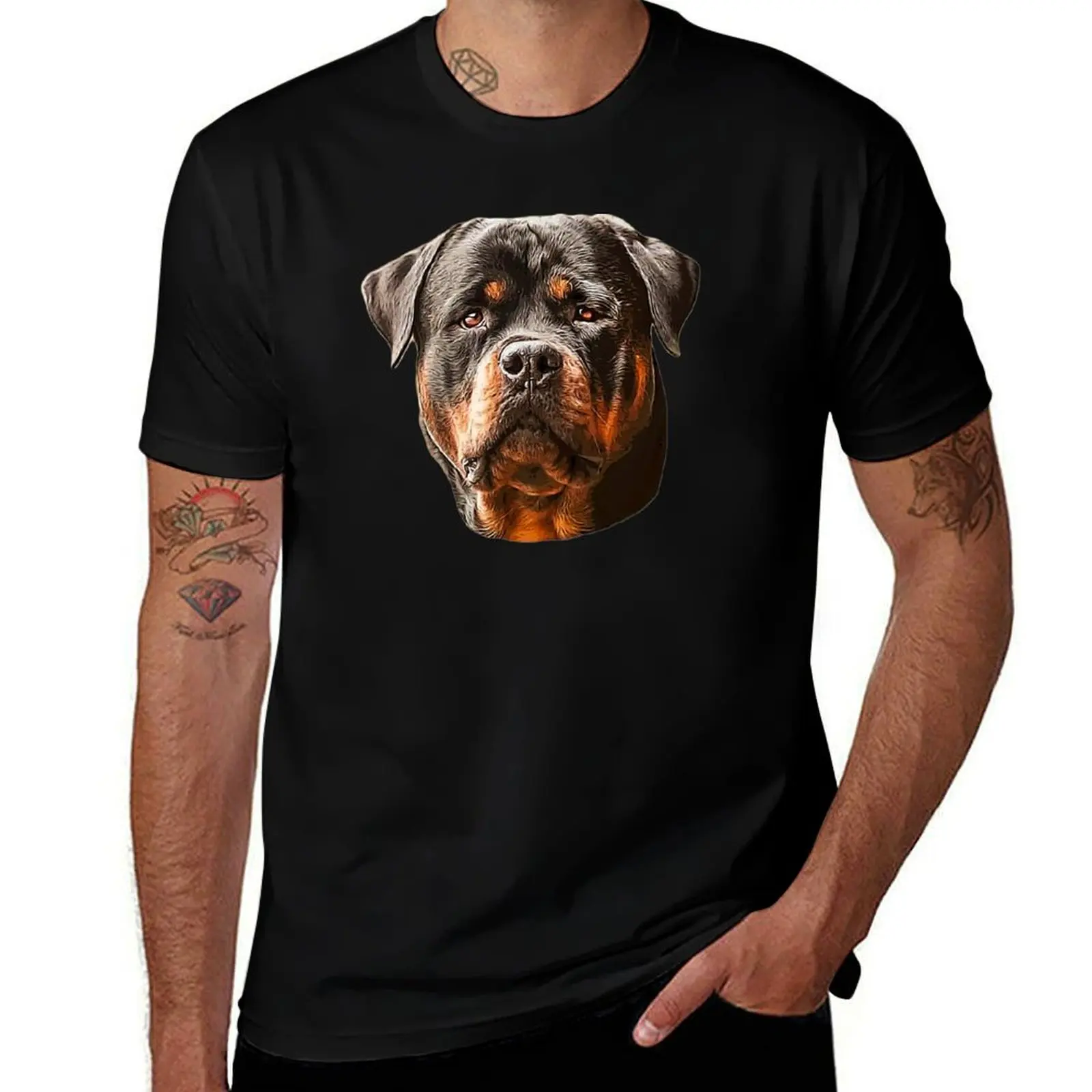 

Rottweiler Stunning Dog Head Art T-Shirt t shirts cotton 100% t shirts for man slim fit man t shirts graphic T-shirt