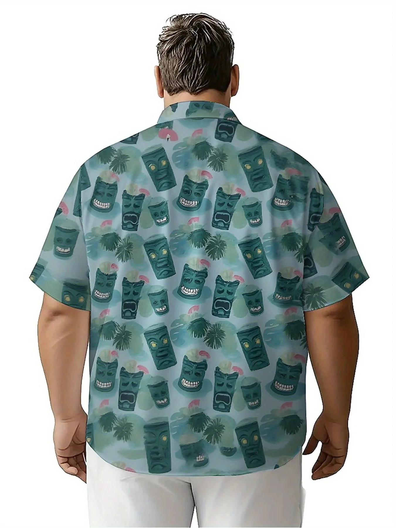 Camisa Hawaiana Tiki Hombre Talla Grande Verano - usage example