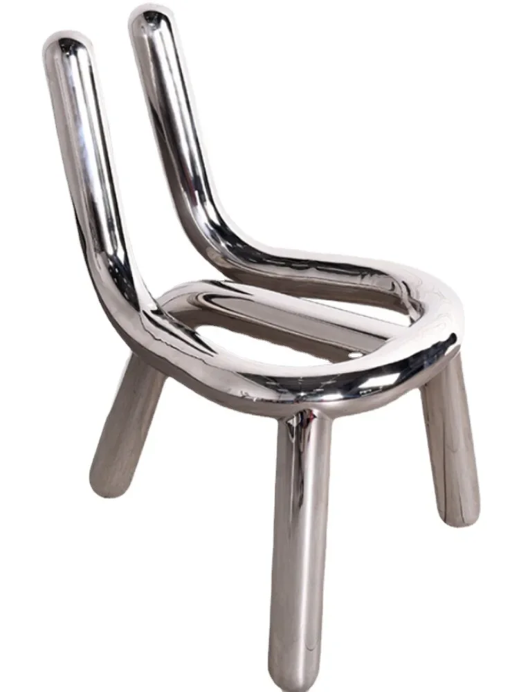 Nordic Internet Celebrity Ins Light Luxury Chair Modern Irregular Simple Personality Stainless Steel Transparent Leisure Chairs