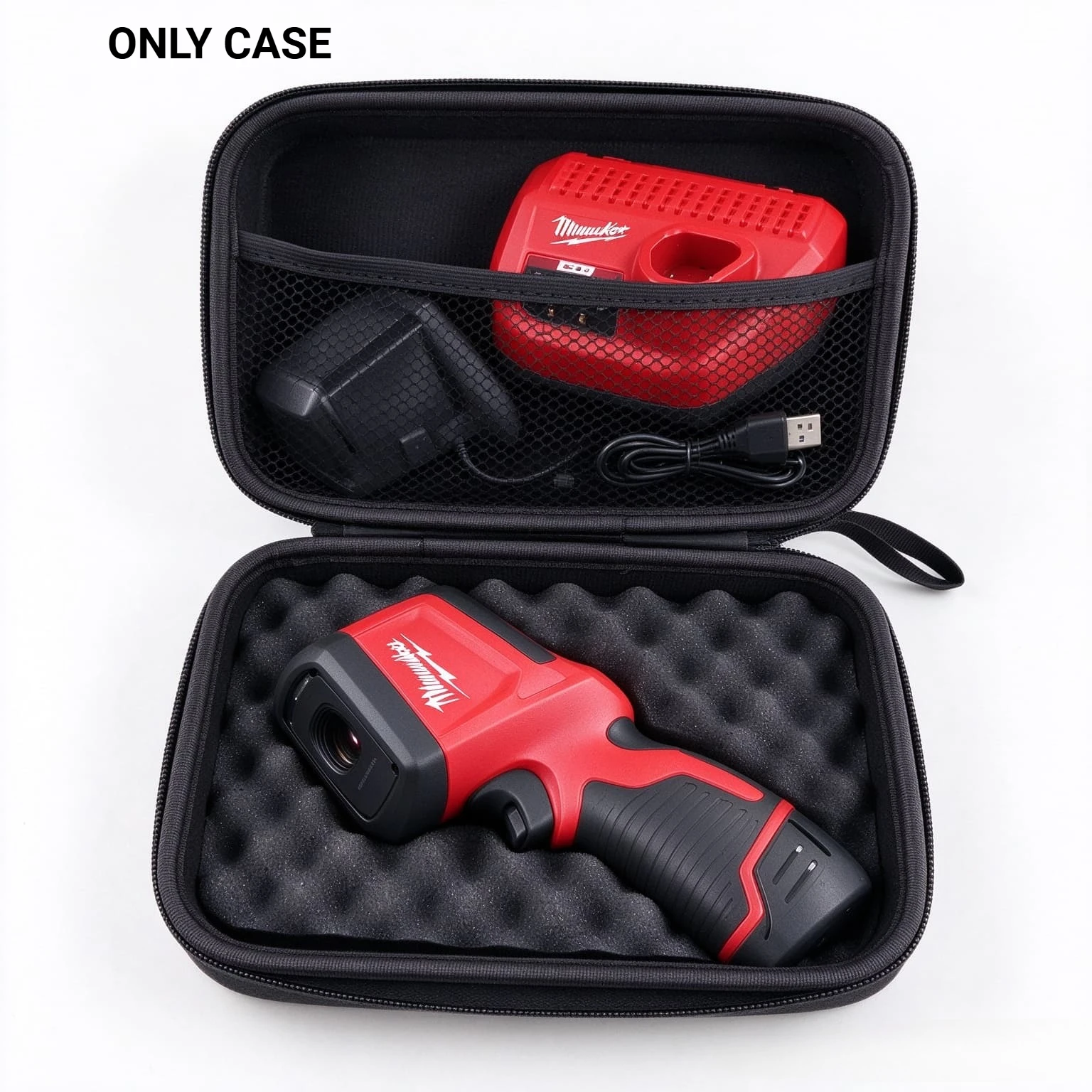 Portable EVA Carrying Case Compatible with Milwaukee M12 Thermal Imager 2258-20 / 2258-21, Shockproof Bag with Egg Crate Foam