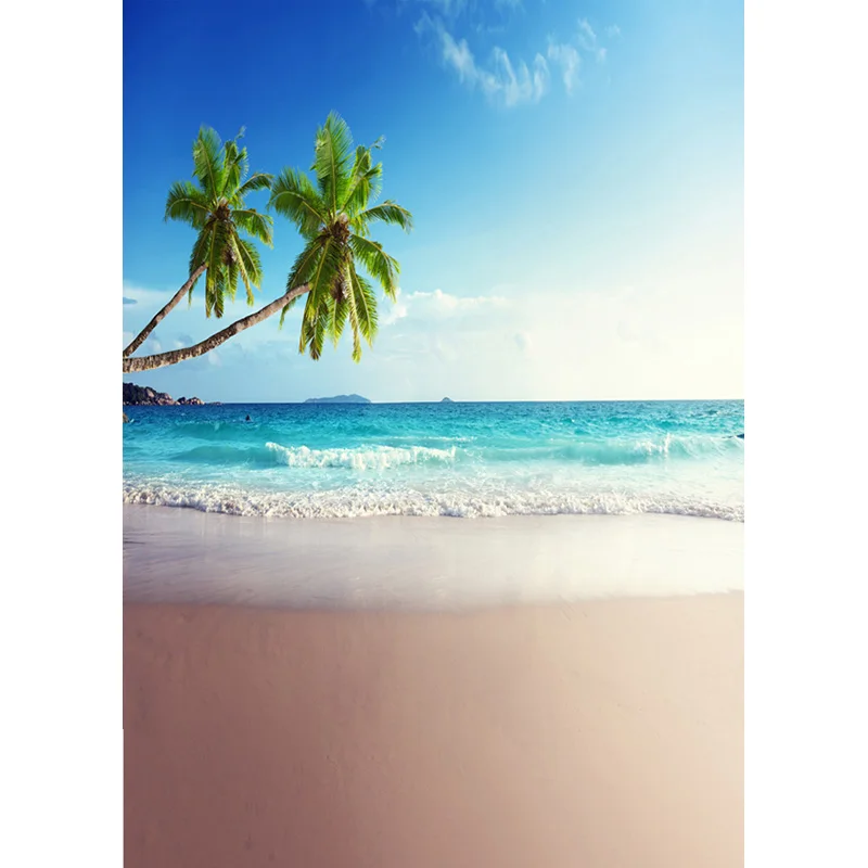 Estate Tropical Sea Beach Palms Tree Photography Background Natural Scenic Photo fondali Photocall Photo Studio 1911 CXZM-01