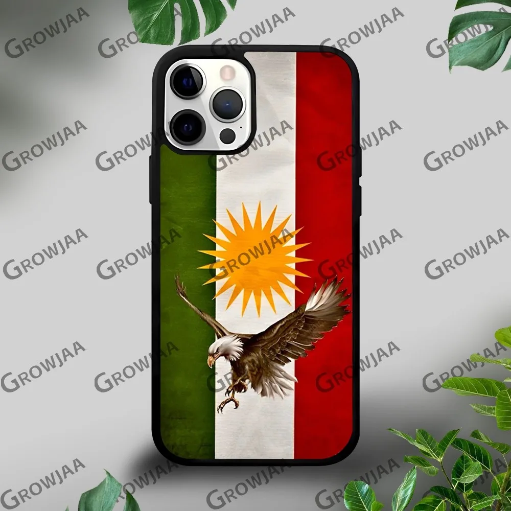 K-Kurdistan Vlag Telefoonhoesje Voor Iphone 16 15 14 13 12 11 Pro Xs Max Mini Plus Celulares Hard Funda