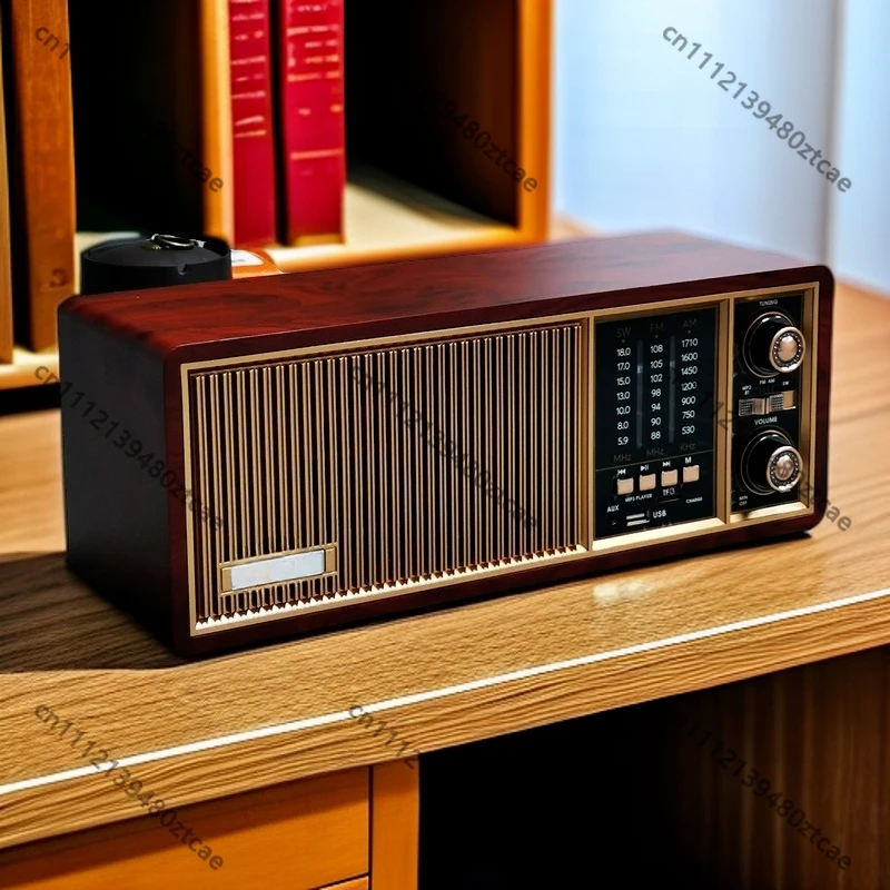 Retro Desktop Radio FM AM SW Bluetooth Speaker Card Audio Player