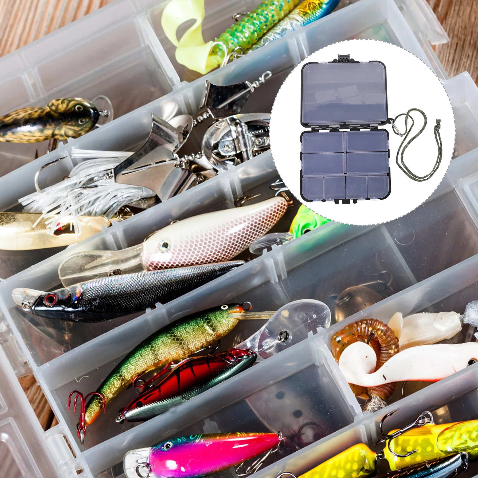 

4pcs Fishing Lures Storage Box Durable Compact Bait Container Organizer Portable Fishing Supplies Accessories