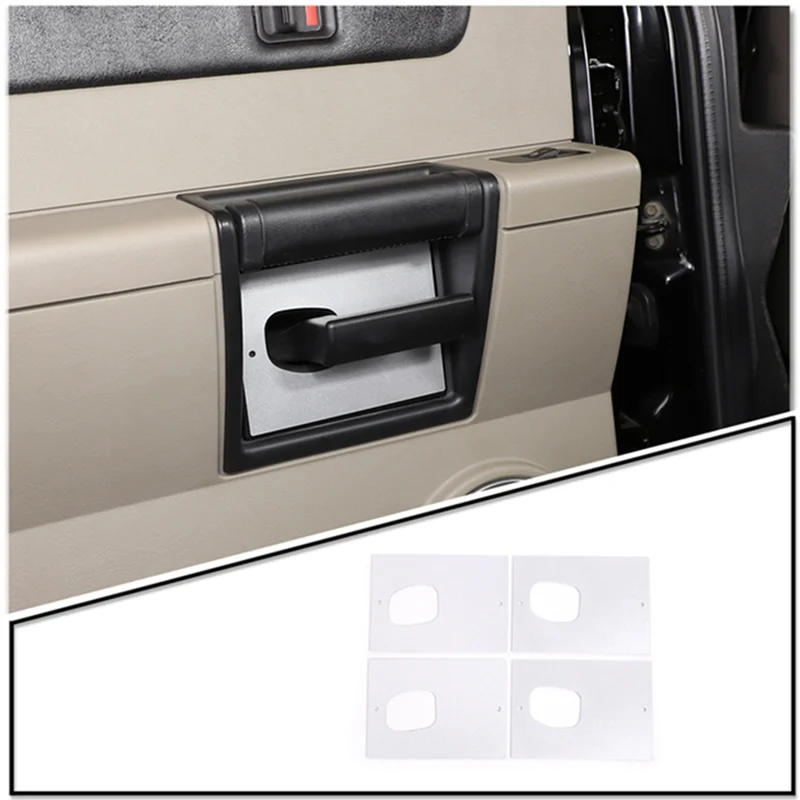 For Hummer H2 2003-2007 Inner Door Handle Bowl Panel Cover Trim Sticker Accessories ,Aluminum Alloy Silver