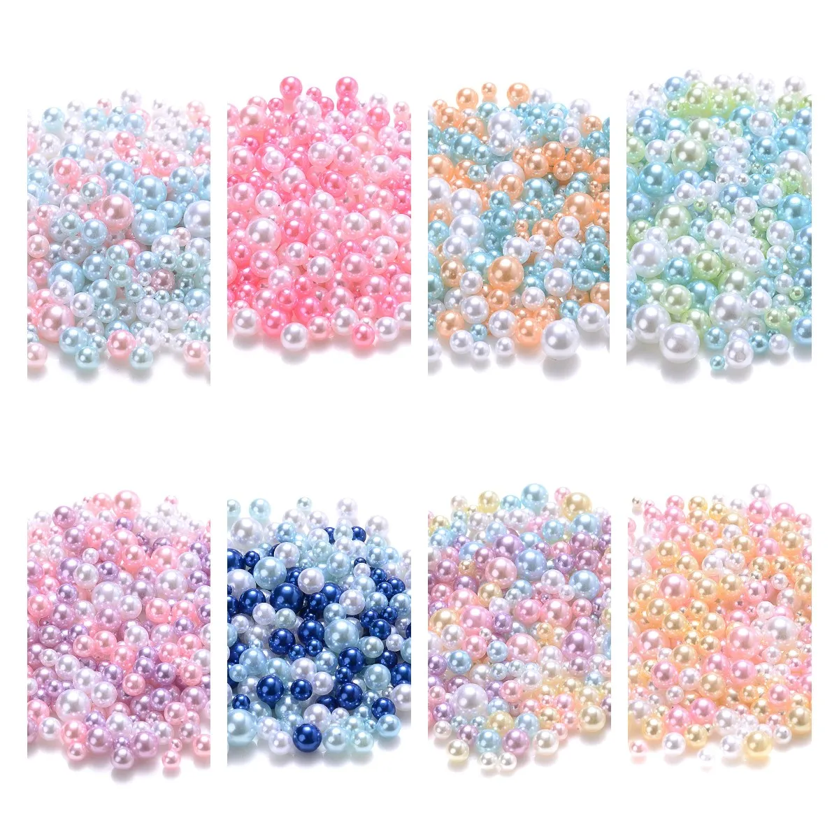 iYOE 1.5-5mm 12g Mix Size ABS Imitation Pearl Beads Acrylic Macaroon Round Beads For DIY Craft Home Decor (no hole)