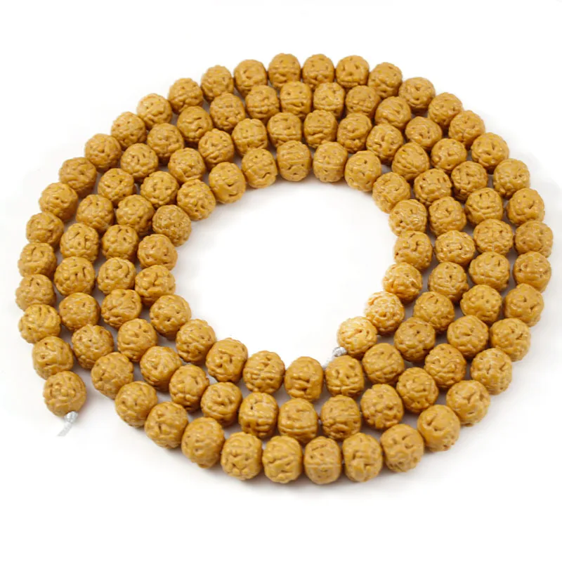 Natural Mala Rudraksha 108 Beads 10mm Prayer Buddhist for Bracelet Necklace Meditation Practice DIY Jewelry Making Accessories