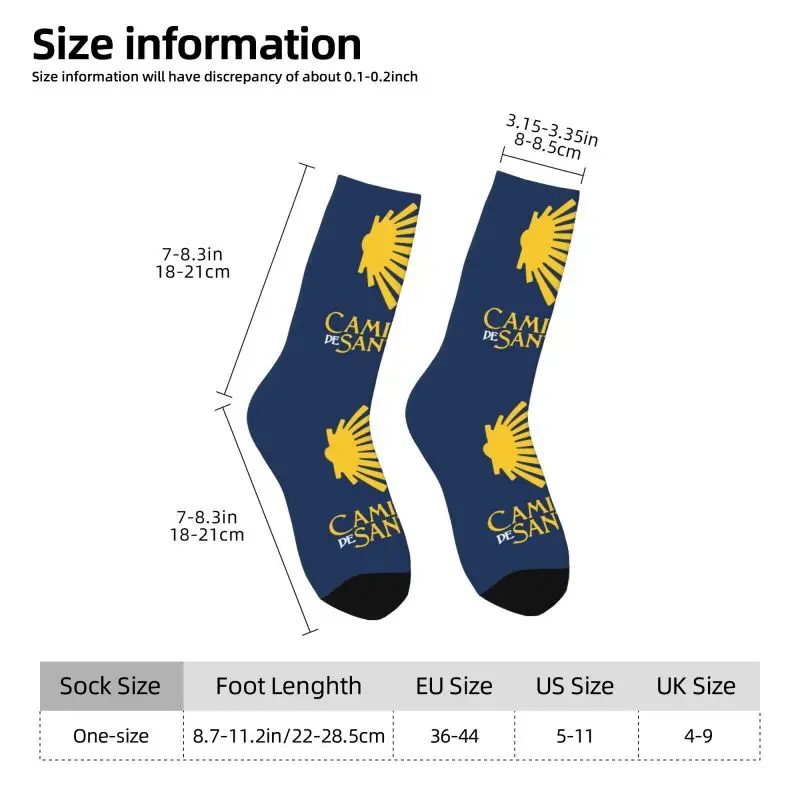 Custom Fun men\'s Camino De Santiago De lava Shell Saint Dress Socks Unisex Warm Breathbale 3D Printing Crew Socks