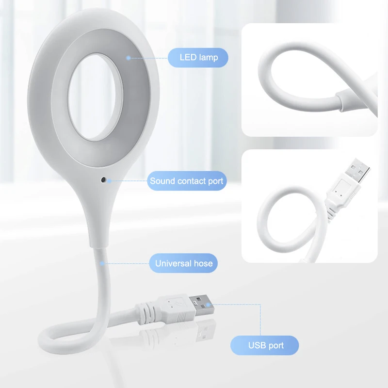 Inteligentna lampka nocna sterowana głosem Przenośna lampka LED do książek USB Flexo Led Lampka biurkowa Inteligentna lampka do czytania głosem USB Link