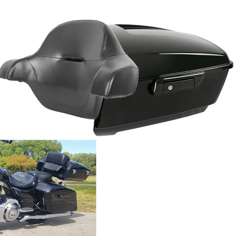 

Мотоциклетная коробка, водонепроницаемый ABS King, задняя верхняя коробка, верхний чехол, двигатель для Harley Touring Street Ultra Electra Glide Road King 97-08