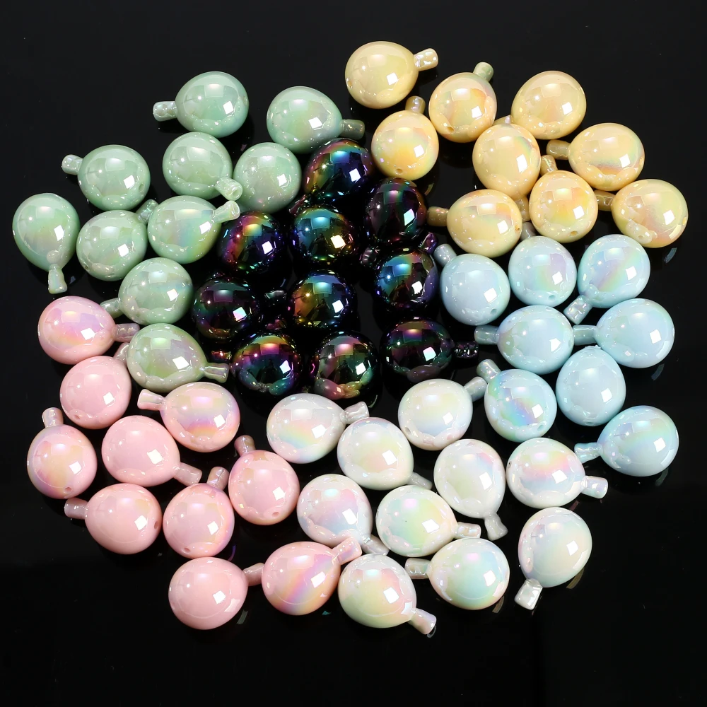 10Pcs Acrylic Loose Spacer Beads 18x26mm AB Colorful Balloon Shape Beads For Charm Jewelry Making DIY Necklace Bracelet Earrings