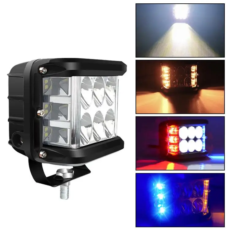 

LED Car Work Light Flash Colorful Warning Indicator Anti-collision Bulb Control Light Remote Side Wedge Signal Car Flash S8D7
