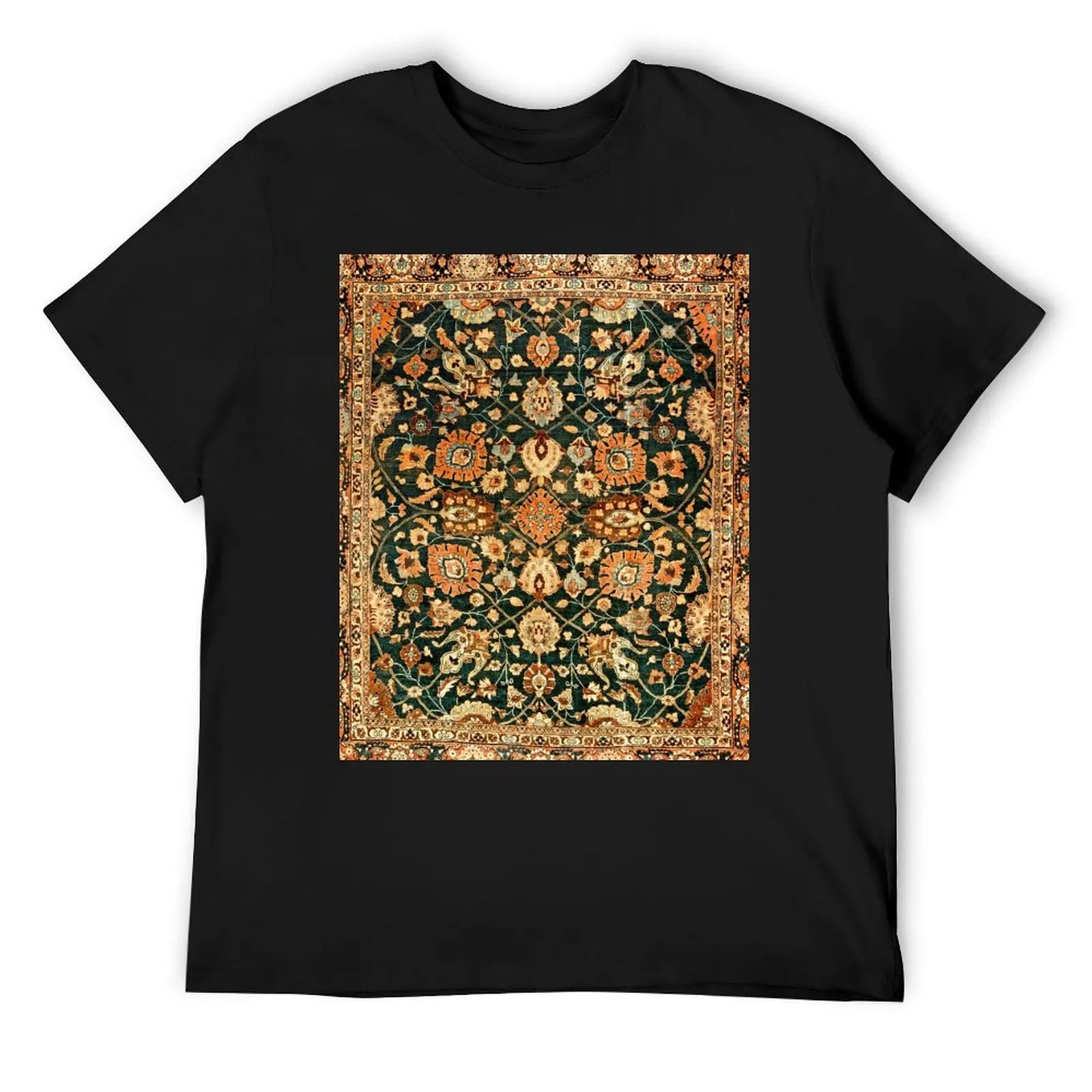 Antique Tabriz Persian Rug Print T-Shirt summer top tops hippie clothes vintage graphic tee mens fashion