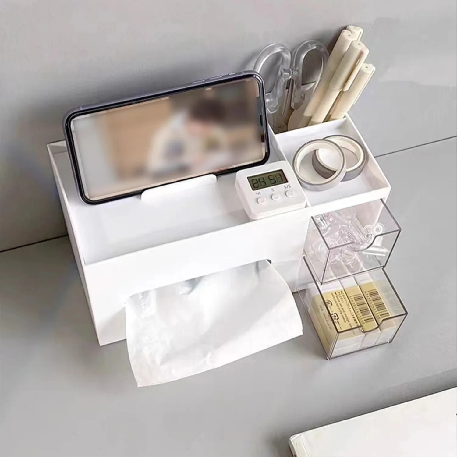 1pc-Tissue Box Serviette Halter Abdeckung Wc Papier Taschentuch Fall Solide Einfache Stilvolle Büro Auto Wischen Organizer Container