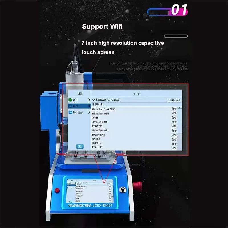 JC EM02 CNC máquina de molienda CPU/soporte de pantalla/Touch IC/Slot para tarjeta molde de molienda para iPhone X-16PM BGA IC Chip reparación de pulido