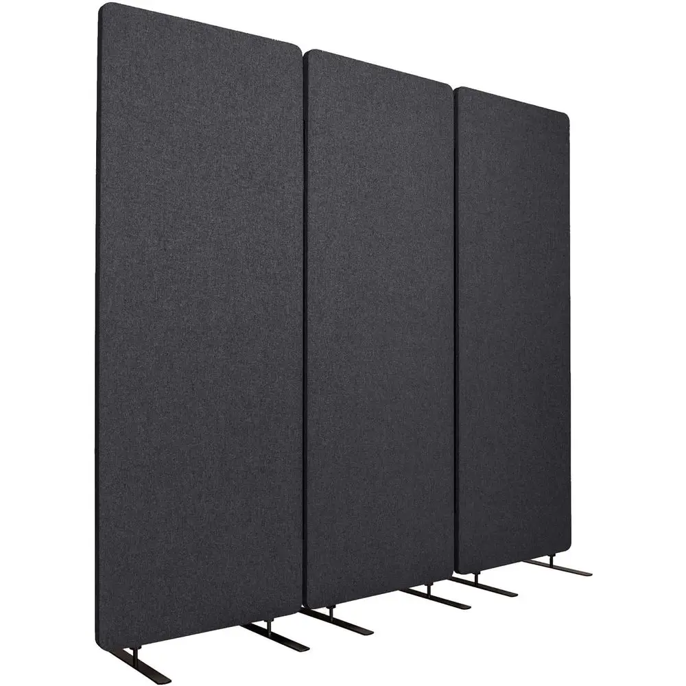 

Noise-Reducing Acoustic Wall Dividers, 3-Pack, 72 x 66, Ash Grey for Office