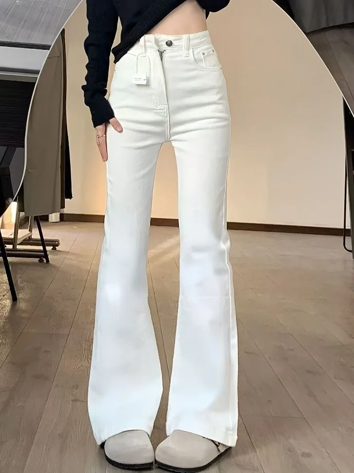 

Джинсовые джинсы-колокольчики с высокой талией, женские летние новые брюки-копыта больших размеров, повседневные джинсовые брюки с завышенной талией